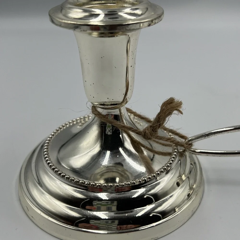 Gorham Newport Silverplate Newport Pair‎ of Candlesticks & Snuffers